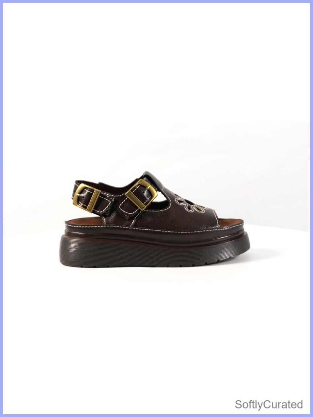 QIV Flower Platform Sandals Chunky Fisherman Buckle Open-Toe - Picture 6 of 6